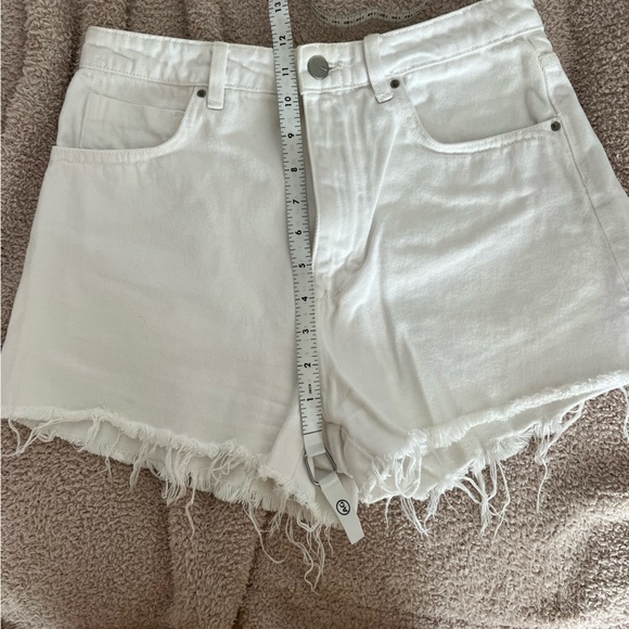 Zara white cut off high waisted denim shorts 6 - Picture 5 of 9